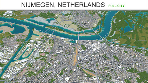 Nijmegen city  Netherlands 3d model 40km