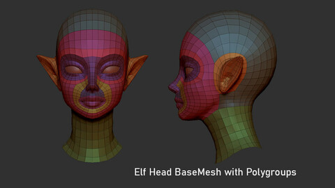 Elf Head BaseMesh