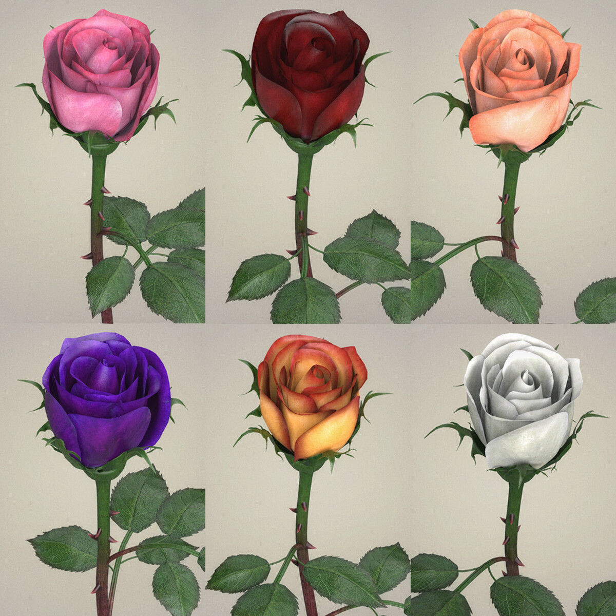 Artstation Rose Flower Collection Game Assets