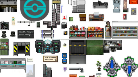 Pokèmon interior rpg maker lab gym shop