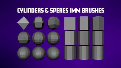 Cylinders and Spheres IMM Brush Set