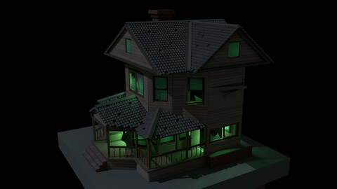 Low poly haunted house
