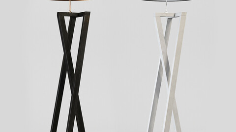 Floor Lamp Black And White Wood