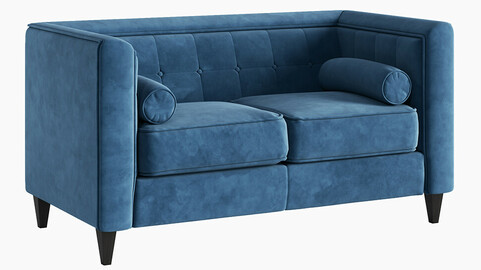 Taylor Light Blue Velvet Loveseat
