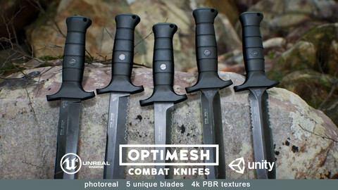 Combat Knife - PBR 3D model Low-poly