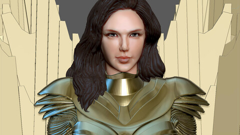 WONDERWOMAN 1984 GOLDEN ARMOR STATUE DC MOVIE GAL GADOT 3D PRINT MODEL