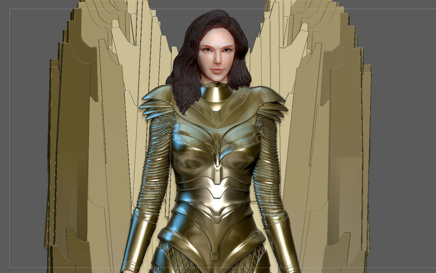 gal gadot wonder woman gold armor