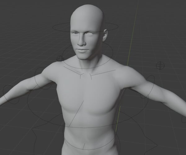 ArtStation - Male Base Mesh Rigged 7.4k faces (OBJ DAE FBX X3D BLEND ...