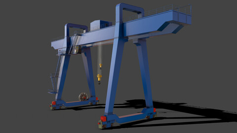 PBR Double Girder Gantry Crane V1 - Blue