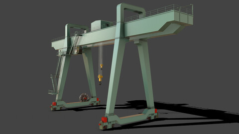 PBR Double Girder Gantry Crane V1 - Green Light