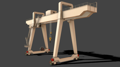 PBR Double Girder Gantry Crane V1 - White