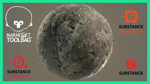 PBR Rock Ground Terrain Seamless Material Texture