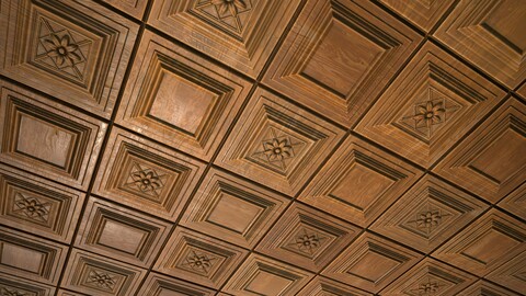 Wooden panelled ceiling - Basematerial and SD graph