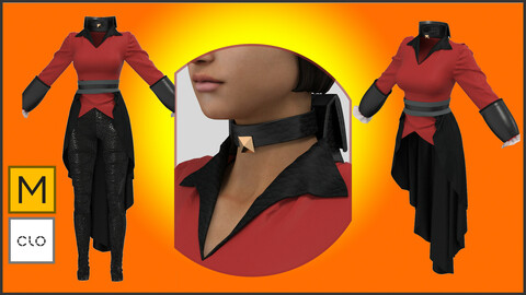 Evil Queen Jacket with Belt - Marvelous Designer