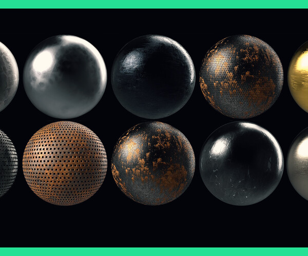 ArtStation - 10 Metal Metallic Steel Seamless PBR Texture Pack Material ...