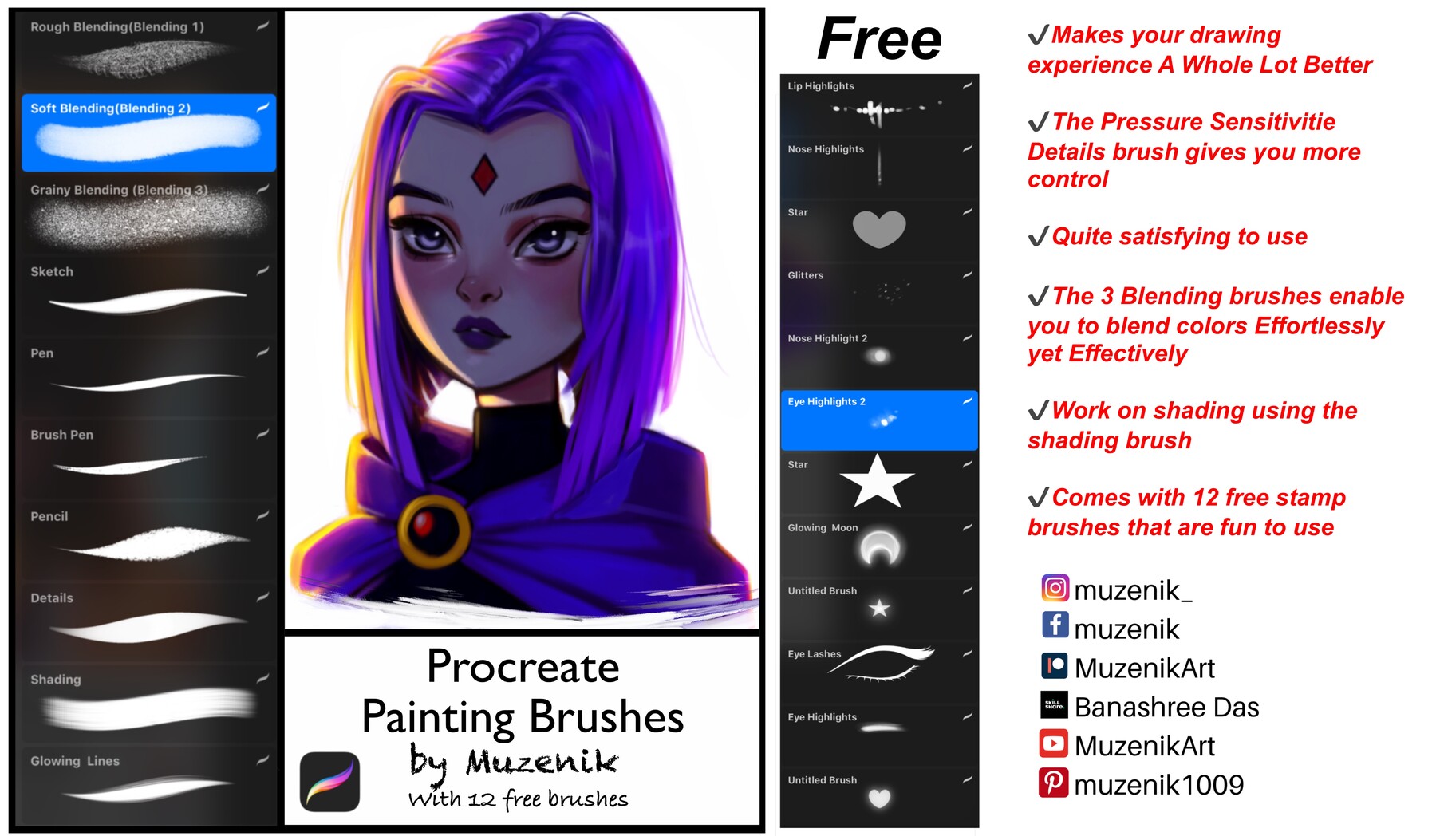 Muzenik Procreate Custom Painting Brushes