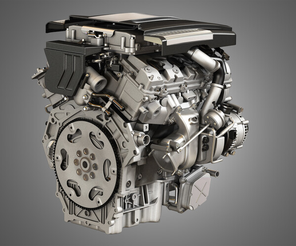 ArtStation - XTS Engine - V6 Twin Turbo Engine | Resources