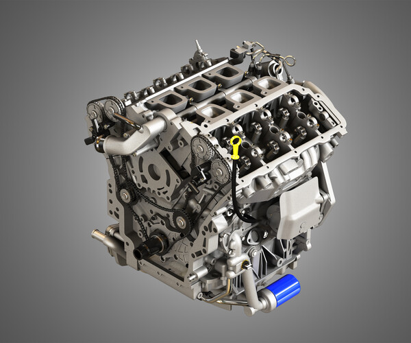 ArtStation XTS Engine V6 Twin Turbo Engine Resources