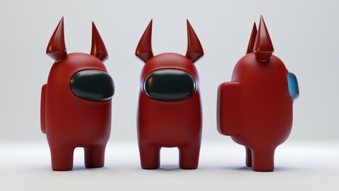Among Us Devil Horns Character