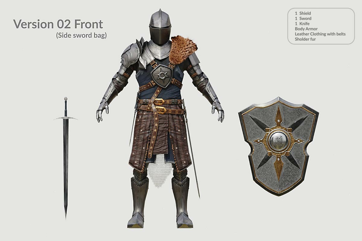 ArtStation - 3D Medieval Knight with Armor and Fur | Game Assets