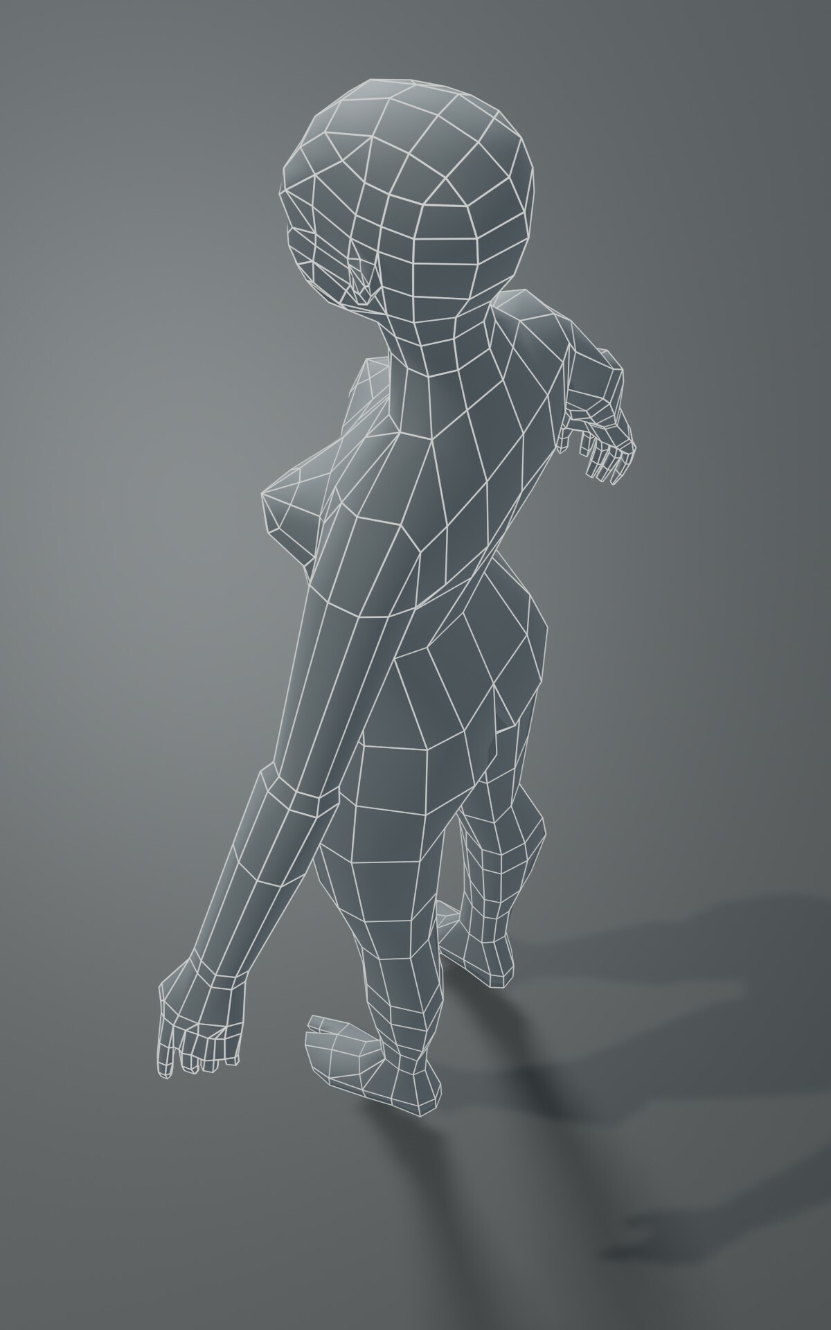 Artstation Female Body Base Mesh 3d Model 1000 Polygons Game Assets