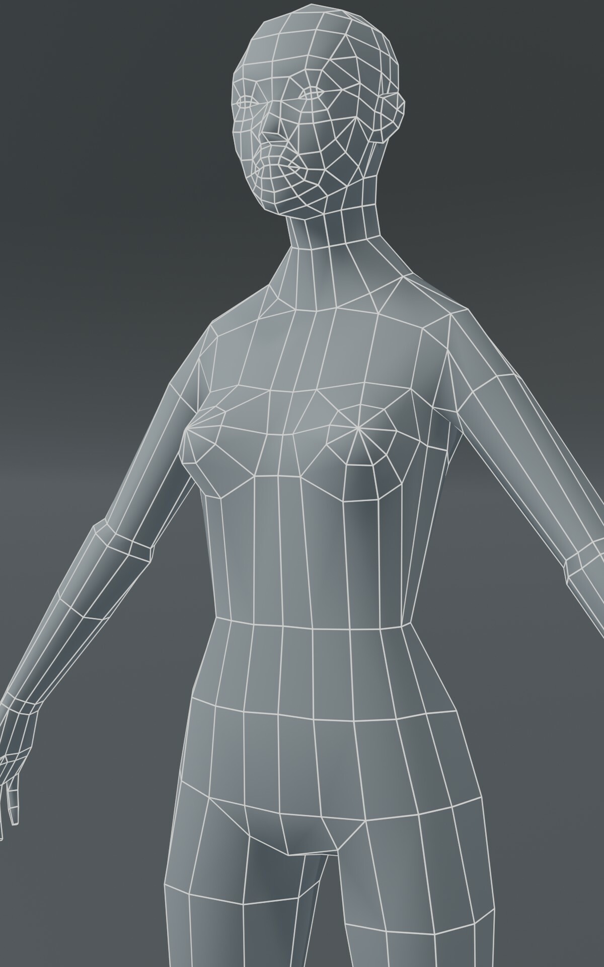 ArtStation - Female Body Base Mesh 3D Model 1000 Polygons | Game Assets