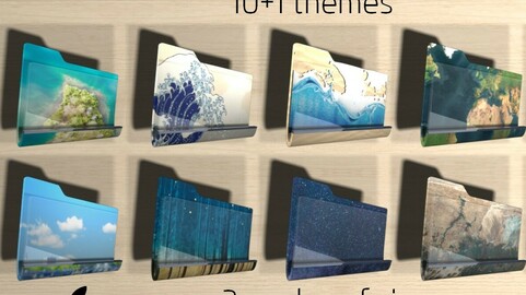 Nature folder icons (pack of 33 icons-11themes-3angle view)