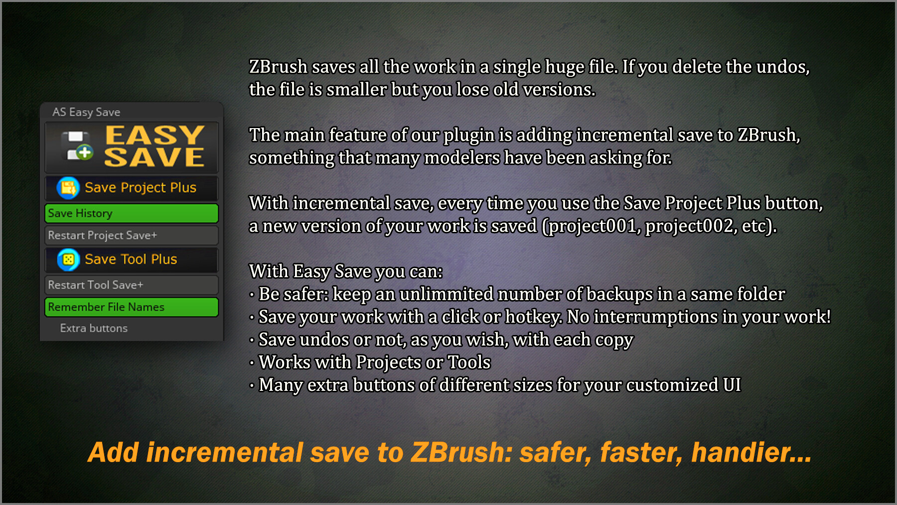 how to save zbrush project file