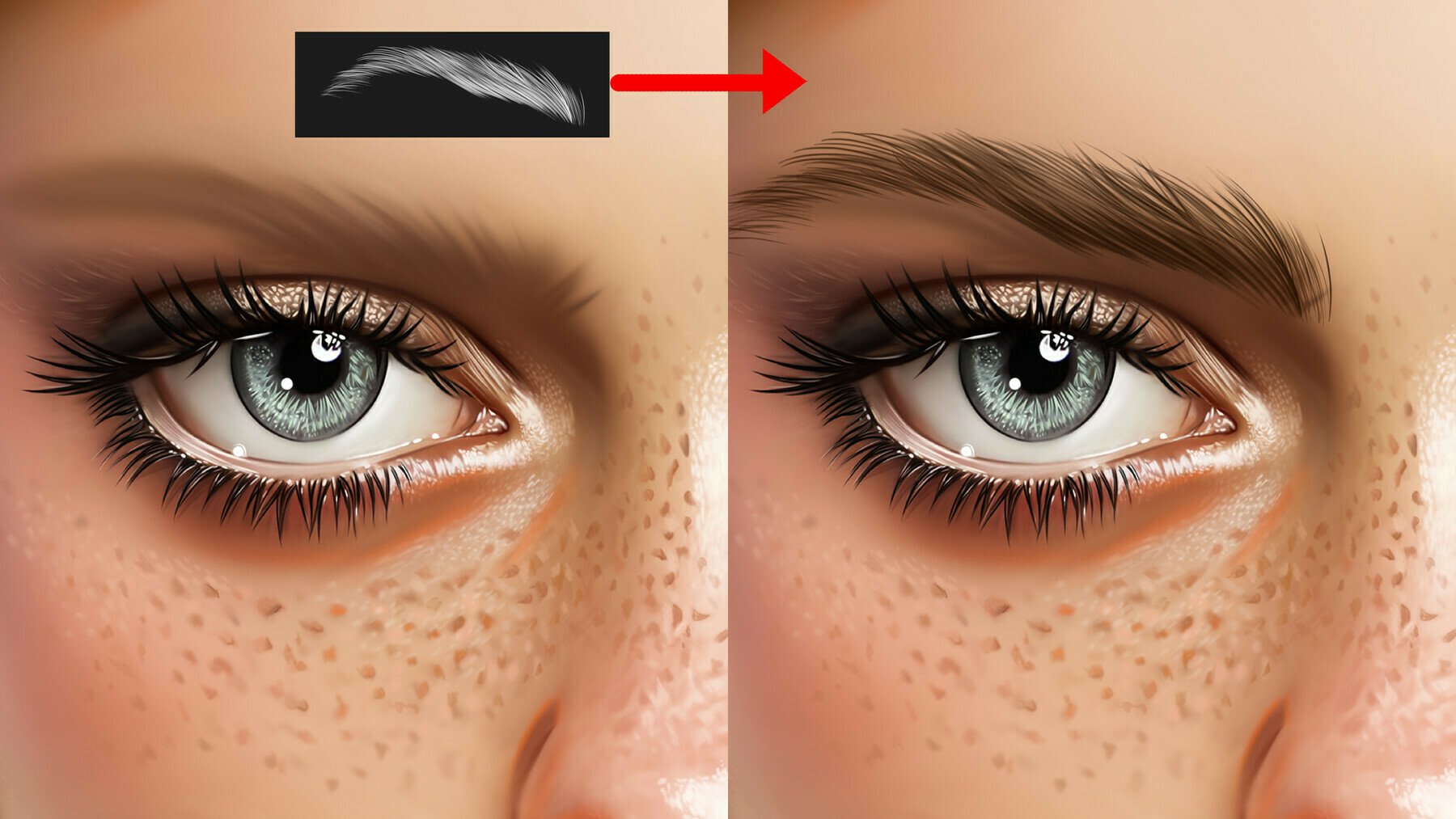 Artstation Eyelash Eyebrow Brushes For Photoshop Artworks