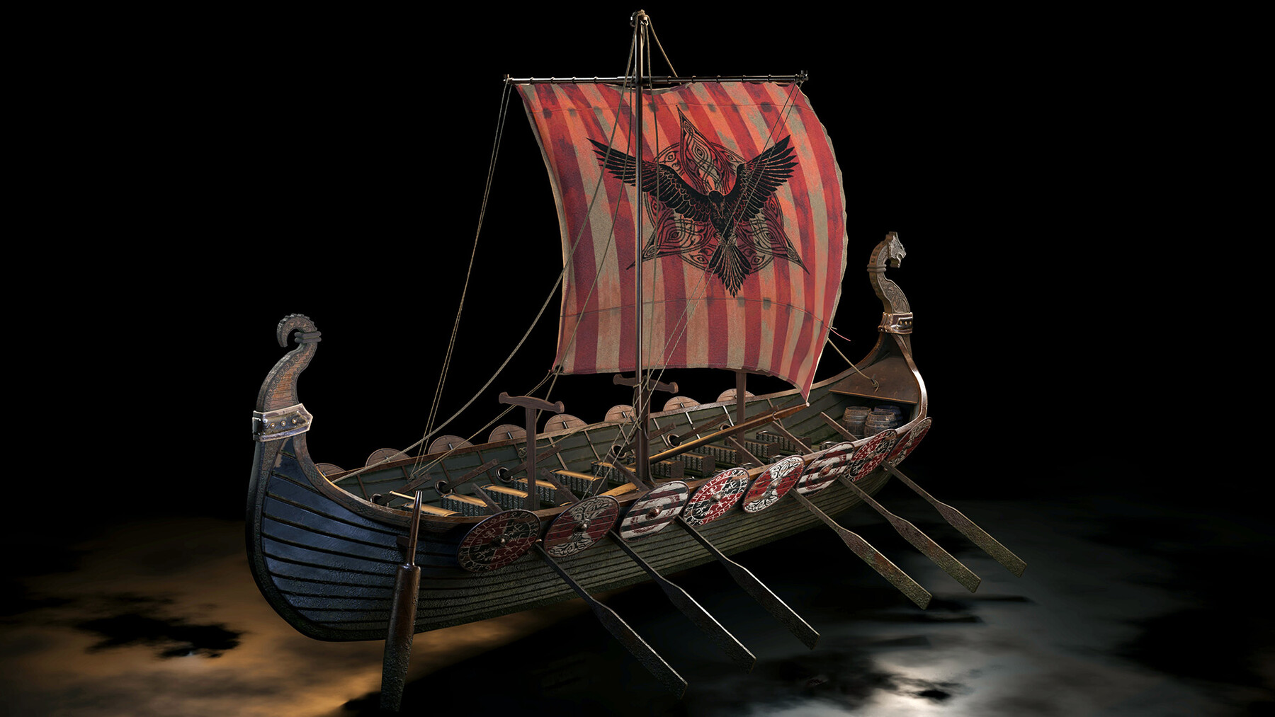 ArtStation - Viking boat decoration.