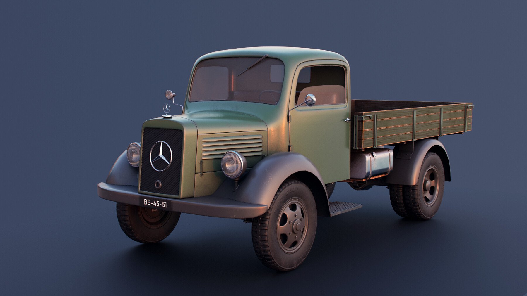 Artstation Mercedes L1500 Cargo Truck Game Assets