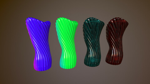 Ribbed Twisted Vases