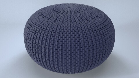 Pouf ottoman cotton knitted seat 3D model