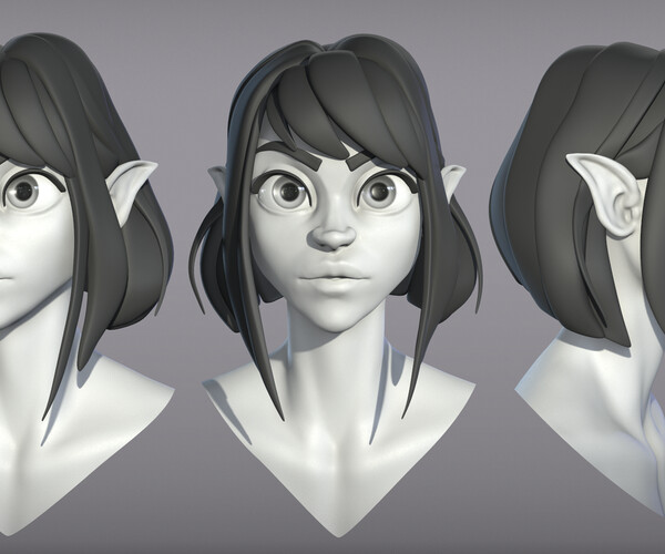 ArtStation - Cartoon female character Elf base mesh | Resources