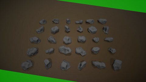 30 Low-Poly Rocks Package