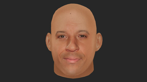 Vin Diesel - Lowpoly head for game