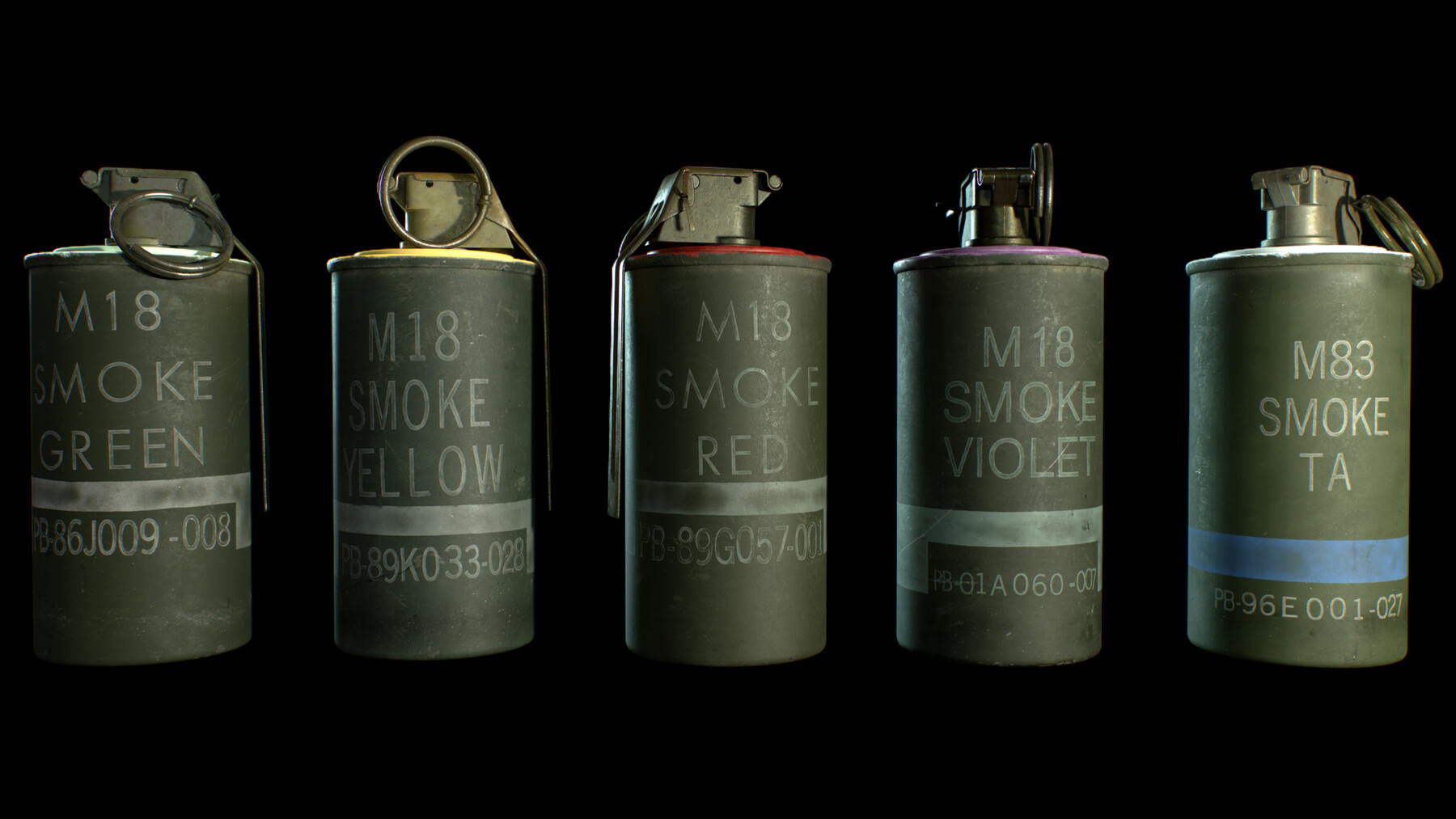 ArtStation M18 and M83 Smoke Grenades Game Assets