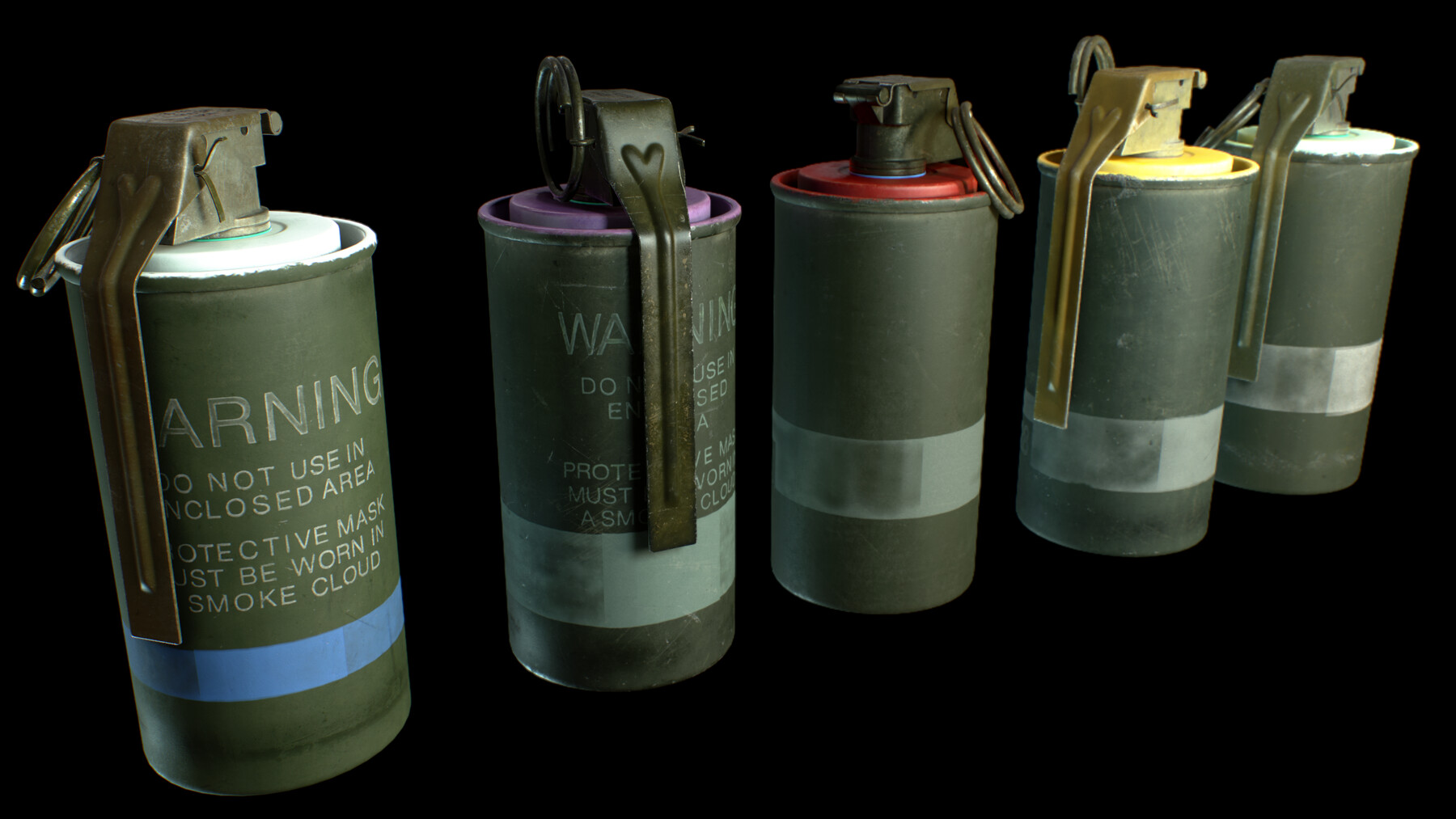 ArtStation M18 and M83 Smoke Grenades Game Assets