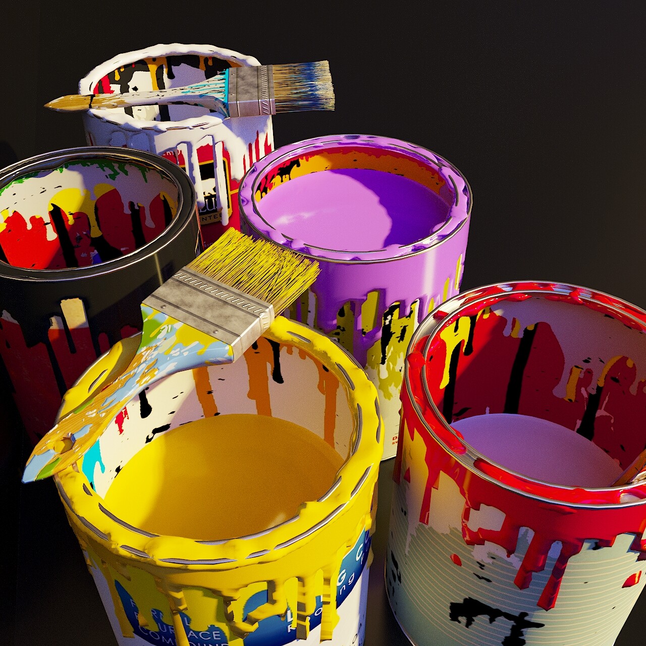 ArtStation Artist Studio Cans & Brushes Set 190 08 Resources