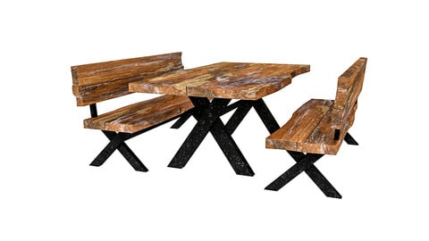 natural wood table  chair