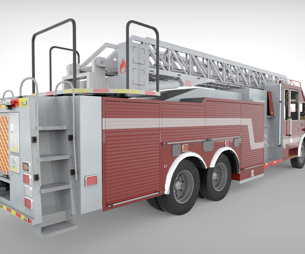 ArtStation - FireTruck Seagrave 2006 43K polys Low-poly | Game Assets