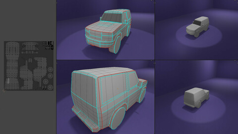 Toyota J70 Low Polygon (UV unwrapped)