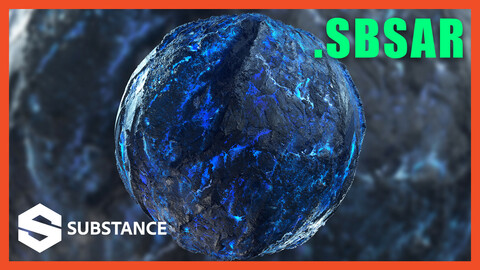 Emissive GLOWING Crystal Magical Rock Ground Crag Terrain Landscape Cliff Material PBR Texture .SBSAR