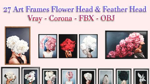 27 Art Frames Flower Head And Feather Head
