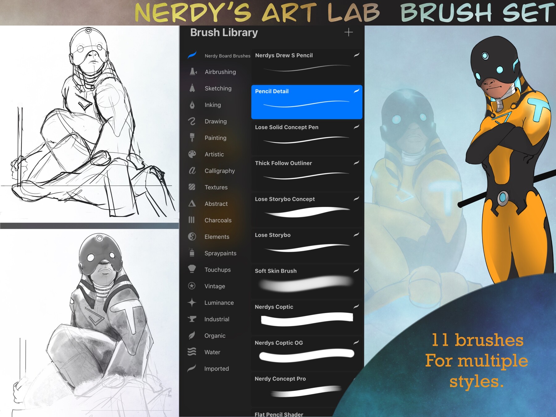 ArtStation Realism, Concept Art and illustration brush set
