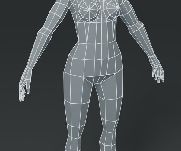 ArtStation - Superhero Muscular Female Body Base Mesh 3D Model 1000 ...