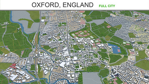 Oxford city England 3d model 50km