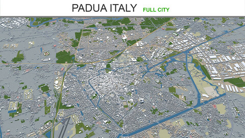 Padua city Italy 3d model 100km