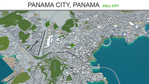 Panama City Panama 3d model 80km