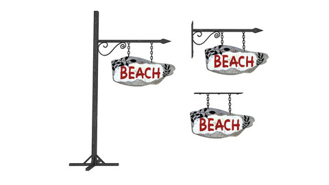 old wooden beach sign 02